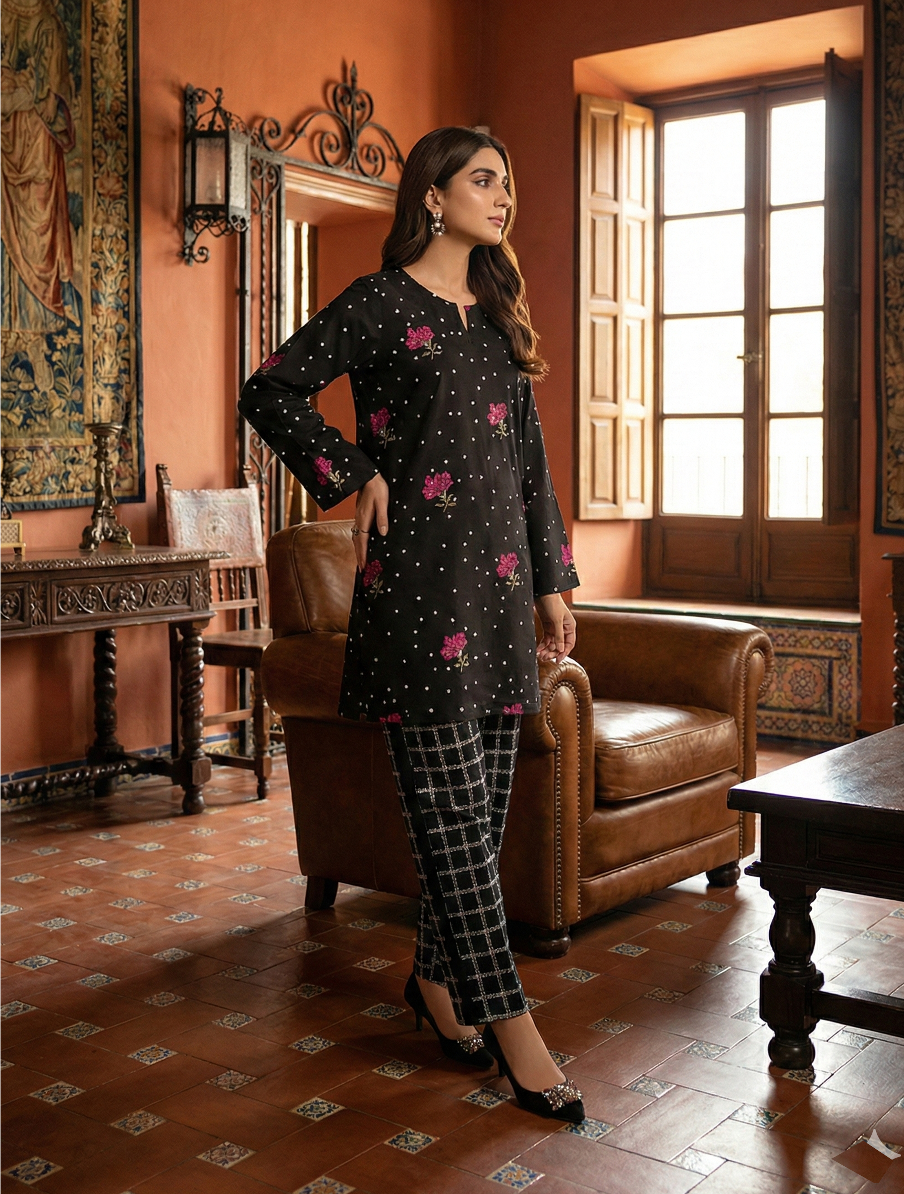 Black Embroidered Dress