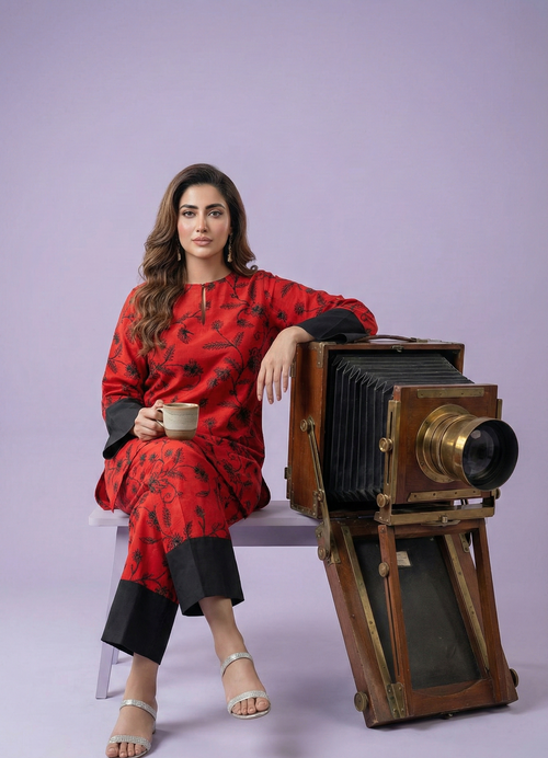 Red Embroidered Dress